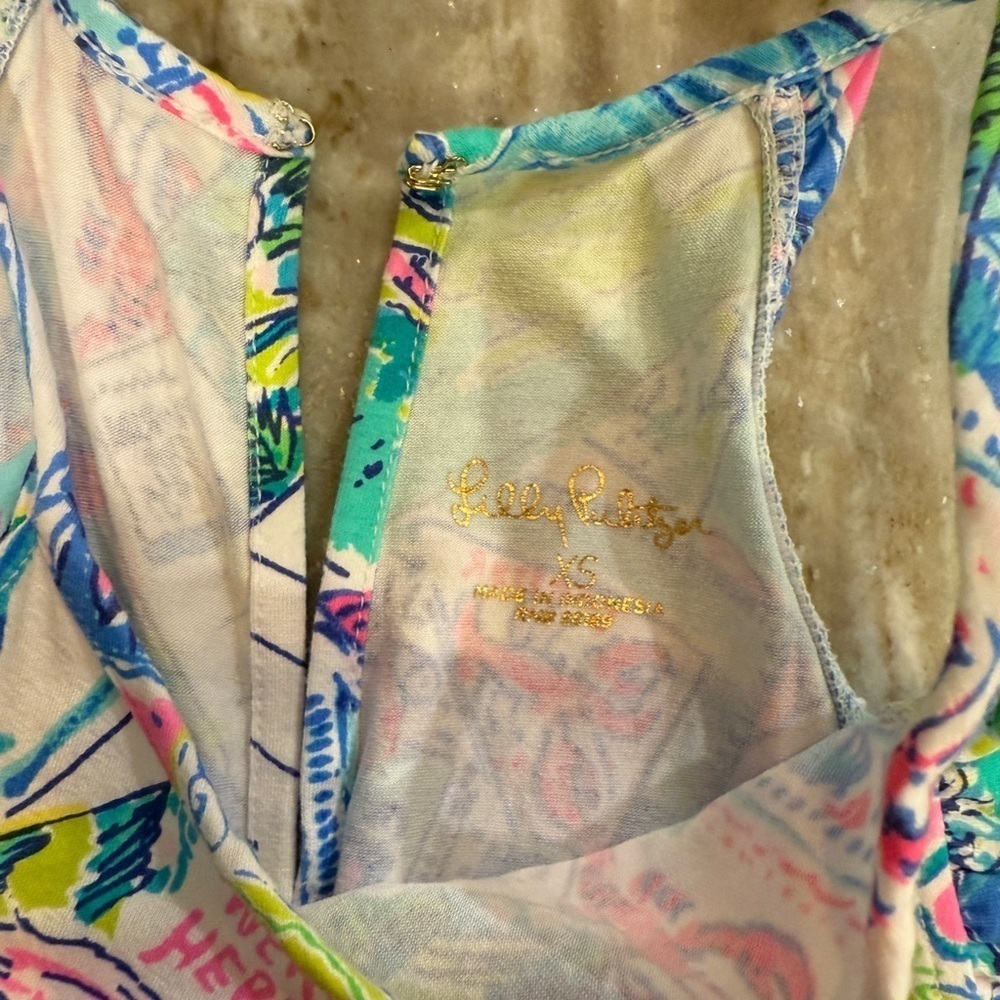 Women’s LILLY PULITZER Dayley Romper Pop Up Wish You Were Here- Size XS - Picture 7 of 9